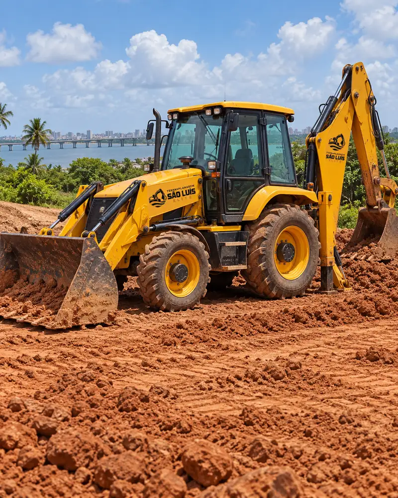 Equipe e máquina de terraplanagem para lote em Araçagi, São José de Ribamar - MA
