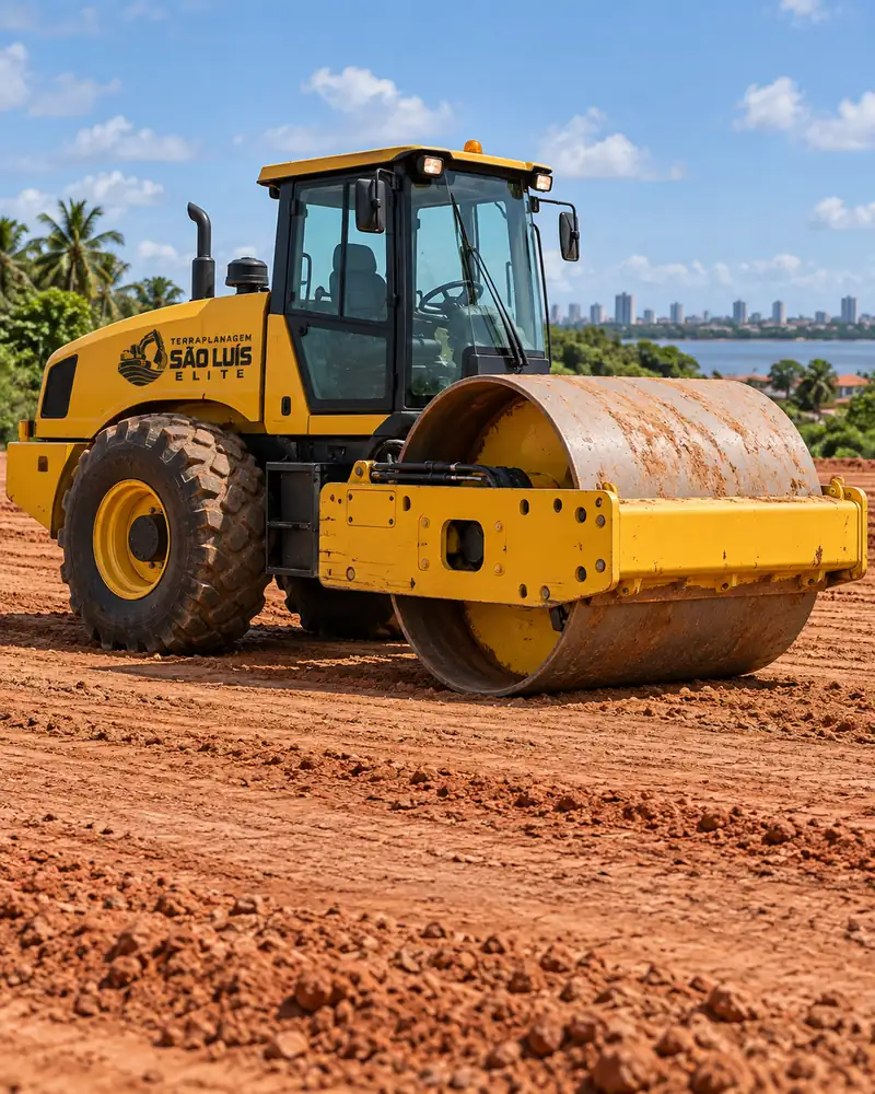 Equipe e máquina de terraplanagem para condomínio em Calhau, São Luís - MA