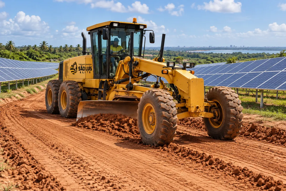 Terraplanagem para usina solar em obra em São Luís - MA
